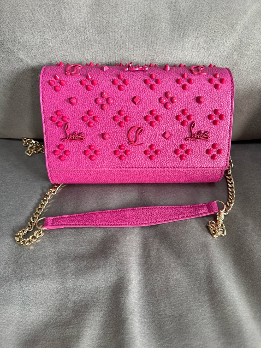 Christian Louboutin pink clutch / crossbody